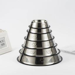 Alimentador de aço inoxidável para animais de estimação, tigela de água para cães e gatos, prato de alimentação para filhotes, comida ao ar livre, XS, S, M, L, XL, XXL, 6 tamanhos - Image 4