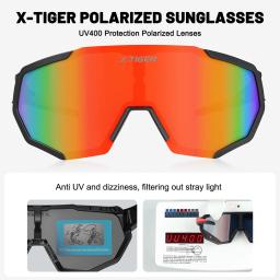 X-TIGER-JPC óculos de sol polarizados ciclismo para homens e mulheres, MTB Bike Riding Goggles, UV400, esportes ao ar livre, Road Bike, Novo - Image 3