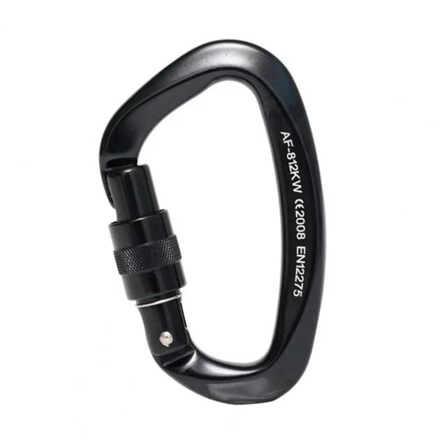 Mosquetão leve com anel em D, bloqueio de portão de parafuso, ideal para escalada e caminhadas ao ar livre.