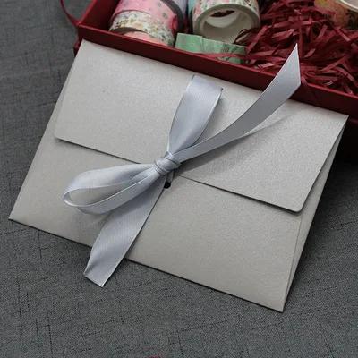 10 pçs/lote Fita Envelope De Papel Para O Convite de Seda de Cor Sólida Cachecol Máscara de Saco de Embalagem de Presente de Casamento de Embrulho - Image 1