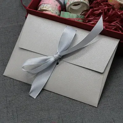 Fitas Envelope de Papel Sólido para Convites e Embalagens de Casamento - 10 Peças por Lote