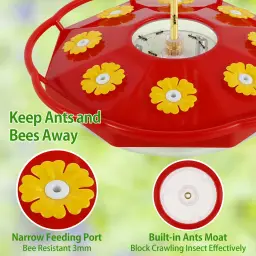 Pendurado Alimentador De Beija-flor, Formiga E Abelha Prova, Forma De Flor, Alimentador De Jardim Ao Ar Livre, 8 Alimentação - Image 5