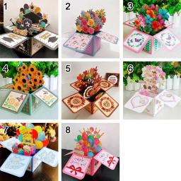 3D Pop Up Cartões, Cartão Postal de Aniversário, 3D Box, Buquê, Flores, Obrigado, Namorada, Presente do professor - Image 5
