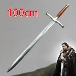 1:1 filme cosplay espada prop lobo geada espada arma role play presente segurança plutônio inverno geada espada grande 104cm - Image 1