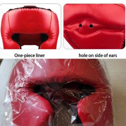 Capacete de boxe de couro para adultos e crianças, karatê, muay thai, sanda, treinamento, guarda-cabeça, taekwondo, novo - Image 2