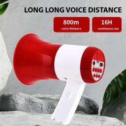 Portable Bullhorn Megafone Speaker, Sirene de Voz, Controle de Volume, TF Card, BT Alarm Amplifier, 50W Power - Image 5