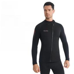 Terno de mergulho neoprene para homens e mulheres, jaqueta profissional, roupas de mergulho, calças, zip frontal, 3mm - Image 2