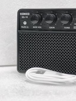 Amplificador de guitarra elétrica portátil, KG-10, efeitos claros e Overdrive, tom ajustável, ganho de 10W, bateria embutida, Bluetooth - Image 5