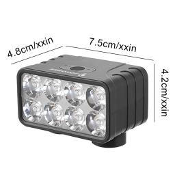 Luz LED dianteira de bicicleta com buzina, luzes de bicicleta, farol MTB, acessórios de bicicleta recarregáveis, 8 LED - Image 6