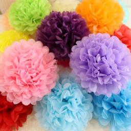 Papel Tissue Pom Poms Flower Ball, Papel Craft para Baby Shower, Aniversário, Casamento, Decorações de Casa, DIY, 10 ", 25 cm - Image 1