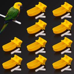 10 pçs acessórios gaiola de pássaro frango codorna pombo plástico potável tigela instalação esquerda e direita mamilo aves bebendo - Image 2