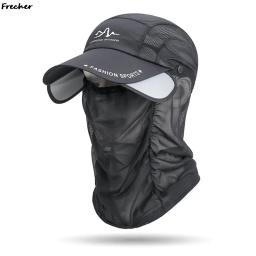 Unisex Respirável Mesh Sun Hat, Professional Outdoor Sports Caps, Caminhadas, Pesca, Ciclismo, Face Cover Viseiras, Novo - Image 5
