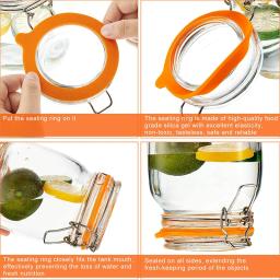 5PCS Silicone Substituição Junta Hermético Borracha Selos Anéis À Prova de Vazamento Canning Seals Para Vidro Clip Top Frascos Recipientes De Armazenamento - Image 5