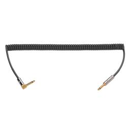 Cabo de áudio para instrumento musical encaracolado, reto ao ângulo reto, banhado a ouro, plugues TS, jaqueta de PU para baixo de guitarra, 1/4 pol - Image 4