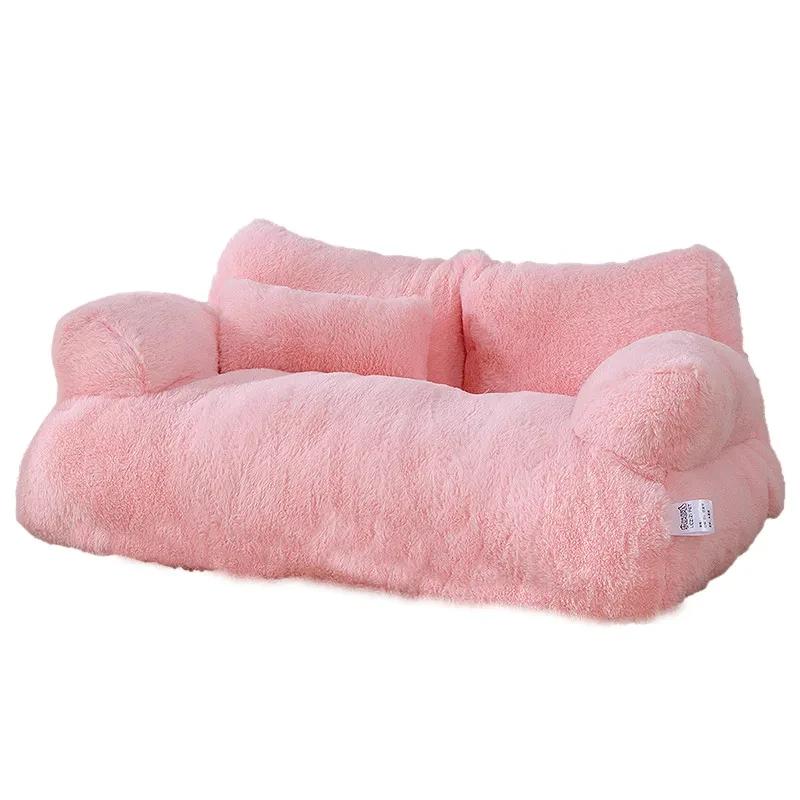 Confortável cama de pelúcia para cães pequenos e médios e gatos, luxuoso sofá quente, ninho de inverno, cama Puppy, Pet Shop - Image 3