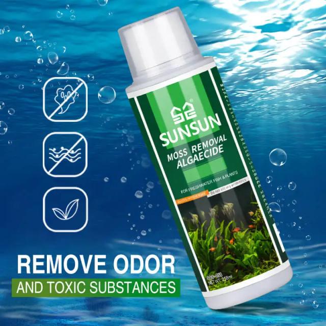 Removedor de Musgo e Algicida 258ml para Aquários - Controle Eficaz de Algas e Ferramentas de Limpeza Aquática