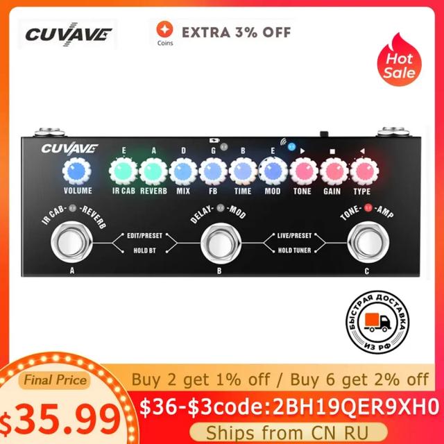 CUBE BABY Portátil: Pedal de Efeitos para Guitarra Elétrica com Playback Sem Fio e Multi-Efeitos