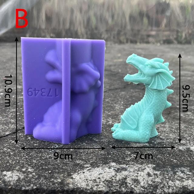 Molde de Silicone 3D em Forma de Cabeça de Dragão para Velas, Sabonetes e Artesanato Decorativo