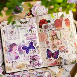 Journamm-Decoração Adesivos Materiais, Kit Combo de Papel, Colagem Lixo Diário, Suprimentos DIY Scrapbooking, Flor de arte, 200pcs por pacote - Image 4