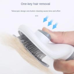 Pente automático da remoção do cabelo para o animal de estimação, Remoção do cabelo do clique, Pente do gato, Escova da beleza do cão - Image 2