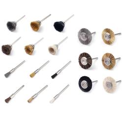 18pc escova de bronze roda de fio de aço para limpeza de metal polimento ferramenta de remoção de ferrugem 2.35 lidar com escova de fio de moagem elétrica polonês - Image 2