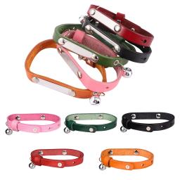 Colar de gato de couro ajustável diy personalizado suprimentos de gato esculpido colar de gato pequeno s/m/l pet collar acessórios de gato colar - Image 4