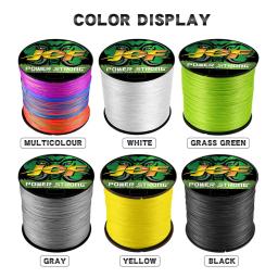 JOF-Linha De Pesca Trançada, Linha De Pesca Durável Multifilamento, Ferramenta De Pesca PE, 4 Vertentes, 300 m, 100m - Image 3
