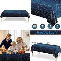 Conjunto de talheres descartáveis para festa temática de estrela galáxia, pratos de papel, copos, toalha de mesa, espaço externo, decoração de festa de feliz aniversário, crianças e adultos - Image 4