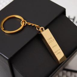 Luxo Auto Chaveiro para Homens e Mulheres, Golden Chaveiros, Encantos Bolsa, Metal Key Finder, Chaveiro do carro Acessório - Image 2