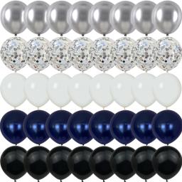 40 pçs prata pérola metal látex festa confetes balões aniversário casamento babyshower decorações ano novo globos - Image 2