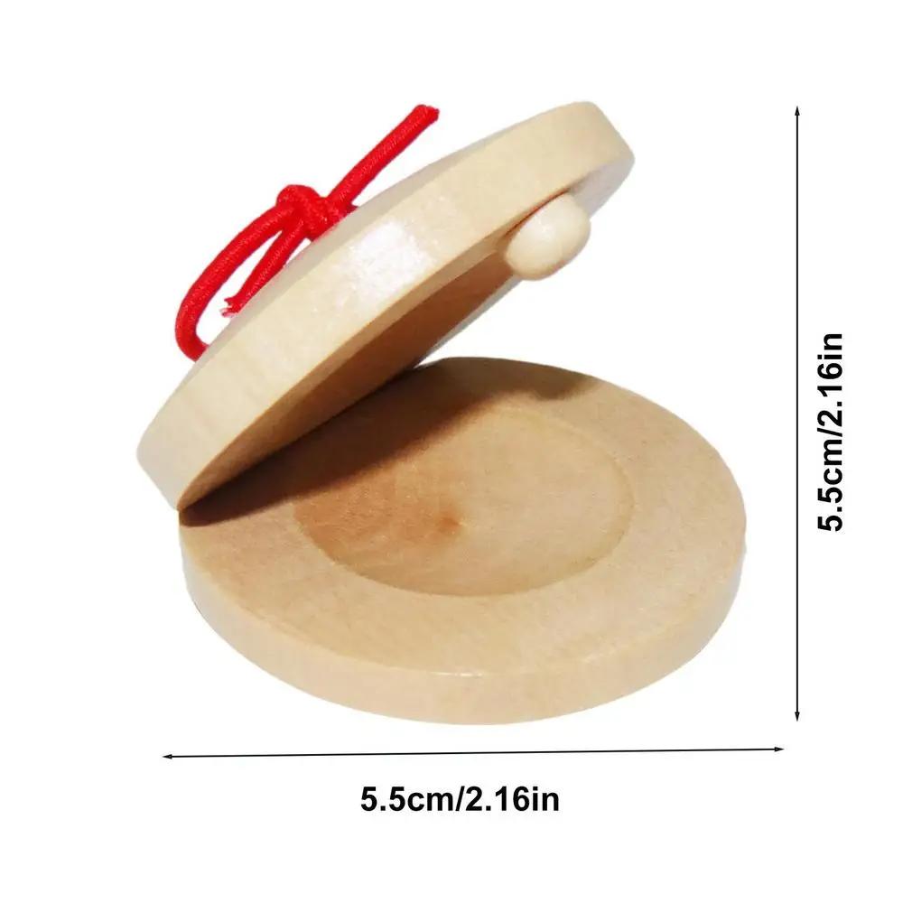 Instrumento de percussão castanet de madeira mão dedo castanholas festa favores instrumento de percussão musical educação precoce brinquedos para - Image 1