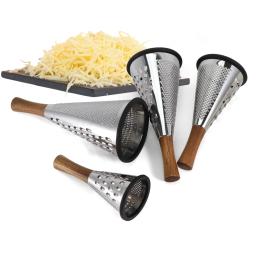 Jaswehome Ralador de aço inoxidável portátil manual, Triturador antiderrapante de múltiplos propósitos, Cone Vegetable Shred, 3 lados - Image 2