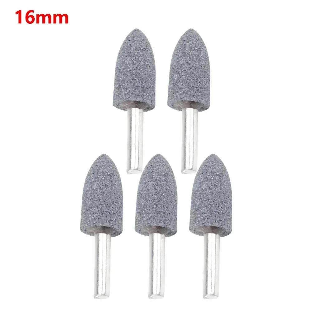 5 pçs rebolo polimento bit 6mm haste redonda cilíndrica cônica afiar cabeça ferramenta para moedor ferramentas rotativas acessórios - Image 1