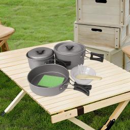 Conjunto de panelas de acampamento com alças dobráveis incluídas, Mesh Carry Bag, Pot and Pan for Camp Backpacking, Outdoor Gear Equipment - Image 4
