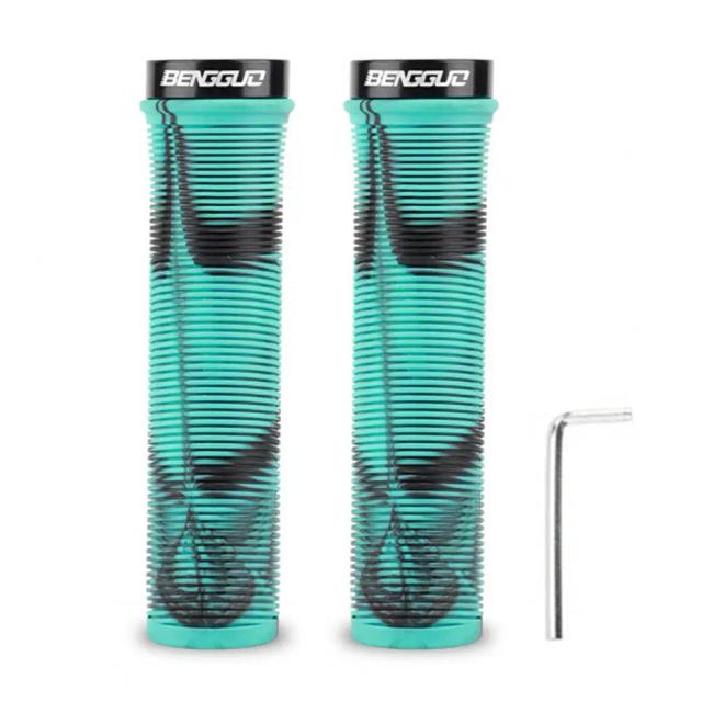 Punhos de Guidão Antiderrapantes para Bicicletas com Design Ergonômico e Impressão de Camuflagem em Borracha Macia para MTB e BMX