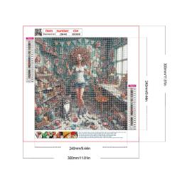 5D Rodada Completa Broca Pintura Diamante, DIY Girl Kit, Home Decor, Artesanato, 30x30cm - Image 5
