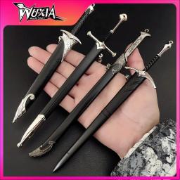 Arma Medieval do Senhor dos Anéis F, Aragorn Brilhante, Narthil Metal Katana, Espada Samurai, Enfeites Chaveiros, Presentes Toy, 22cm - Image 1