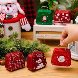 Caixa de presente de lata de natal, caixa de doces de metal, recipientes quadrados de armazenamento de doces para feriados, suprimentos de natal, feliz ano novo - Image 2