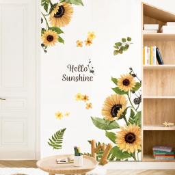 Adesivos de parede auto-adesivos com flores, plantas e flores, para sala de estar, decoração, roupeiro e quarto - Image 3