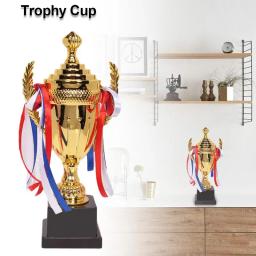 Grande Troféu De Ouro Copa Troféu Personalizado Fita Colorida Prêmio De Ouro Para Torneios Esportivos Competições Soccer Football League Match - Image 4