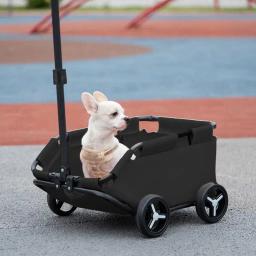 Carrinho dobrável para cães e gatos, transporte de animais, 4 rodas, carrinho leve, cachorro e gatos, carrinho para viagens, compras e caminhadas - Image 1