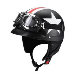 Capacete de motocicleta unissex, equipamento de segurança para homens e mulheres, estilo vintage francês e americano para quatro estações - Image 5