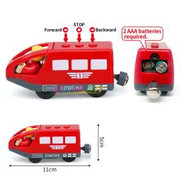 Trem elétrico magnético com boneca diecast slot brinquedo ferroviário pista de madeira compatível locomotiva trem ferroviário elétrico para criança - Image 2