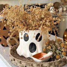 Cute Ghost Design Flower Pot, Suculento Pot, Dia das Bruxas, plantador, estatueta, ornamentos, decoração para pátio, varanda - Image 3
