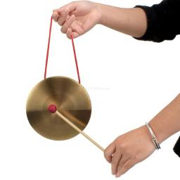 Tradicional Chinês Folk Percussão Instrumento Musical para Crianças, Mão, Bastão De Madeira, Gongos De Cobre - Image 5
