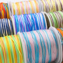 IYOE-Cabo De Nylon para Fazer Jóias, Cor Gradiente, Rosca Macramé, Corda para Pulseira, DIY Bordado Artesanato, Encantos Borla, 45m por Rolo, 0.8mm - Image 3
