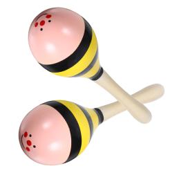 Pequenas Maracas De Madeira Instrumentos Musicais, Instrumento De Percussão, Martelo De Areia, Favor De Festa Mexicano, Treinamento De Áudio, 2Pcs - Image 1