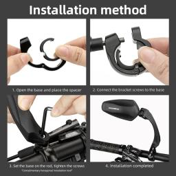 ROCKBROS Espelho de Bicicleta Guiador Retrovisor Ajustável Espelhos retrovisores refletores de visão ampla para ciclismo acessórios para bicicletas - Image 6