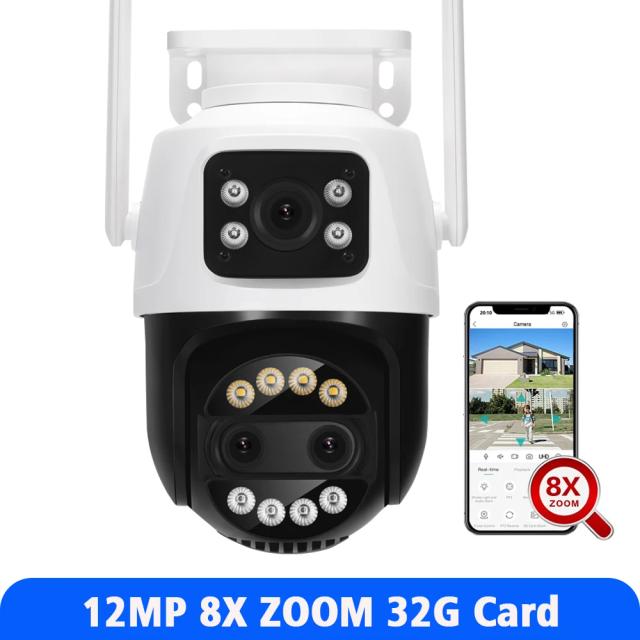 Câmera IP PTZ 8MP 8x Zoom WiFi Externa AI Rastreamento Humano