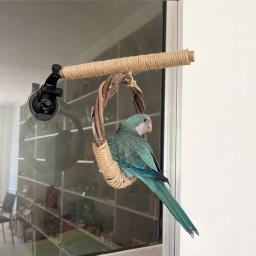 Pendurado Pássaro Balanço com Ventosa, Natural Papagaio Poleiro Brinquedo, Periquitos Periquitos Calopsitas, Lovebirds Conures Suprimentos - Image 3